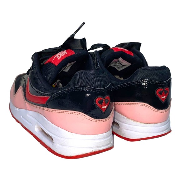 Nike Air Max 1 QS GS Valentine's Day Black Red Pink Sneaker 7Y 8.5W AO1026-001 - Picture 8 of 12